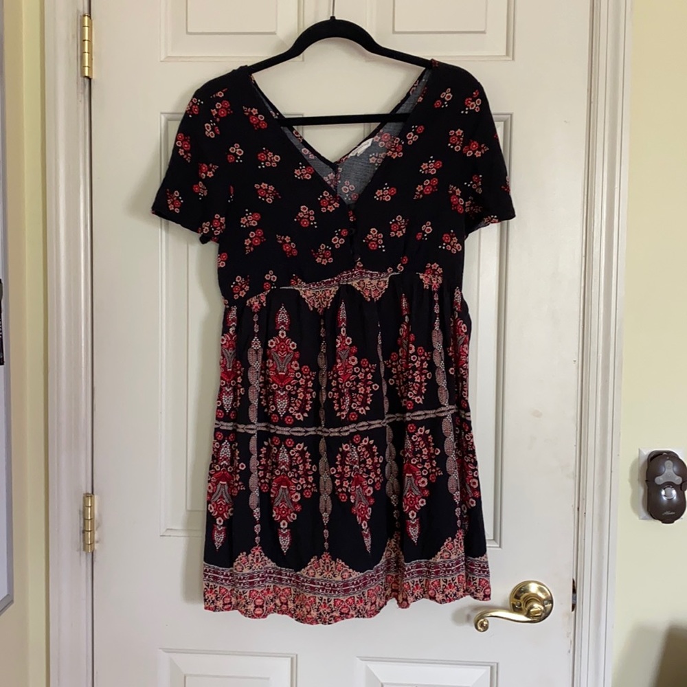 Black Printed Dress - size M